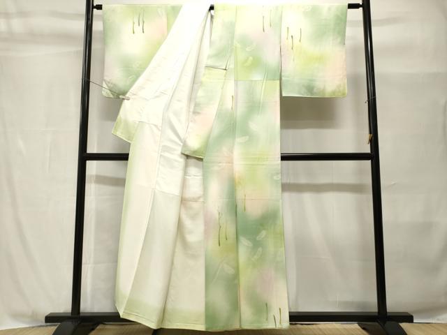 平和屋着物■上質な小紋 草木文 暈し染め 正絹 逸品 CABH8999ev
