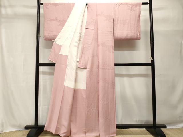 平和屋着物■上質な色無地 雲取り菱亀甲花地紋 虹色 正絹 逸品 CABH9023ev