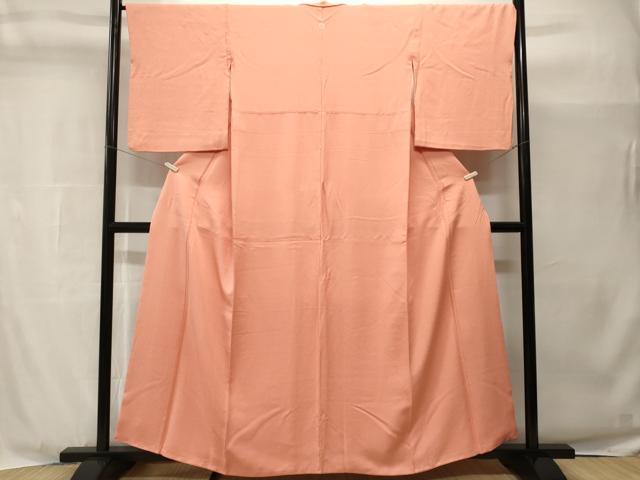 平和屋着物■上質な色無地 紗綾形地紋 深支子色 正絹 逸品 CABH9026ev