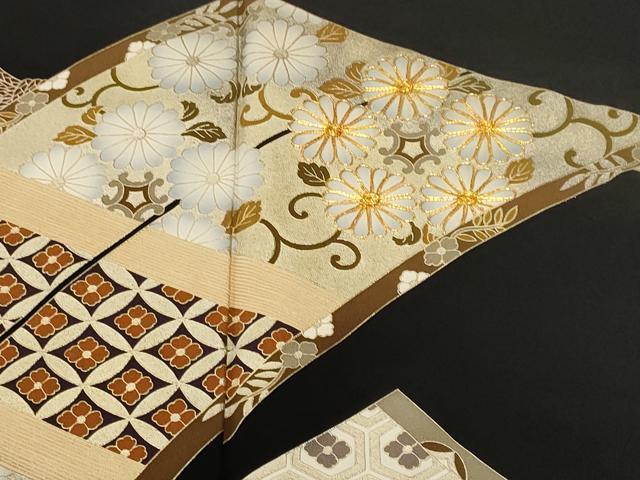 平和屋着物■豪華黒留袖 駒刺繍 蒔絵吉祥花文 金銀彩 正絹 逸品 CABH9037ev