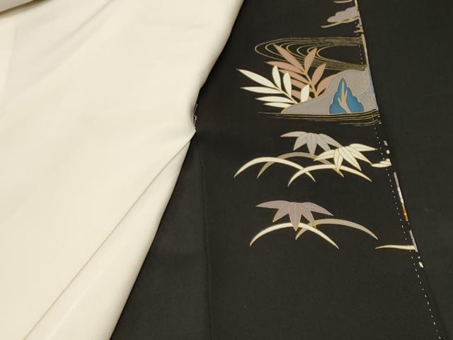 平和屋着物■豪華黒留袖 駒刺繍 松竹梅御所解文 金彩 正絹 逸品 CABH9038ev