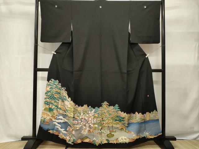 平和屋着物■豪華黒留袖 作家物 御所解文 暈し染め 正絹 逸品 CABH9040ev