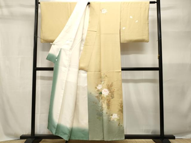 平和屋着物■訪問着 芝草舞花文 暈し染め 金彩 正絹 逸品 CABH9048ev
