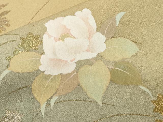 平和屋着物■訪問着 芝草舞花文 暈し染め 金彩 正絹 逸品 CABH9048ev