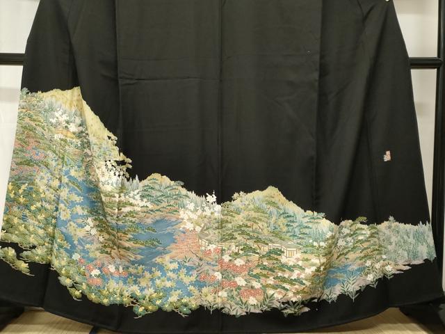 平和屋着物■豪華黒留袖 作家物 御所解文 正絹 逸品 CABH9061ev