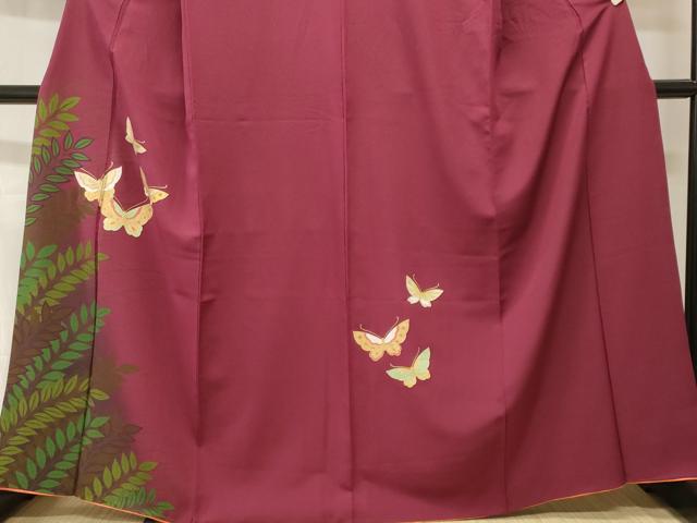 平和屋着物■訪問着 枝葉舞蝶文 暈し染め 金銀彩 正絹 逸品 CABH9069ev