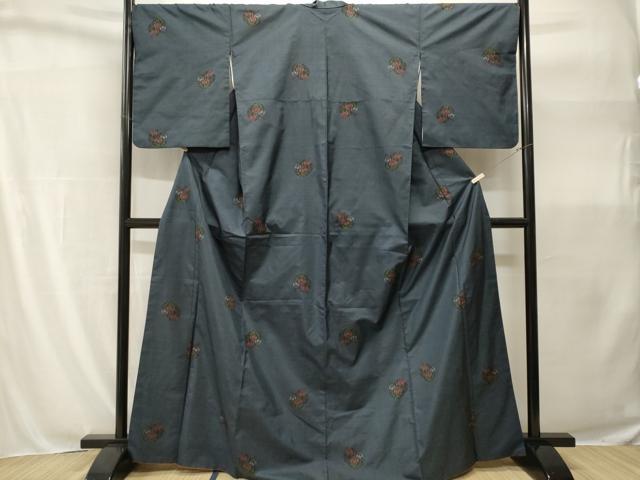 平和屋着物■本場大島紬 7マルキ 雪輪重ね杜若文 正絹 逸品 CABH9089ev