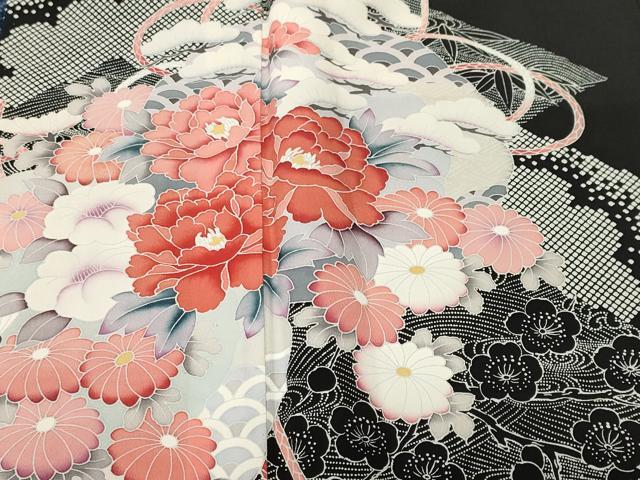 平和屋着物■豪華黒留袖 松竹梅草花文 正絹 逸品 CABH9091ev