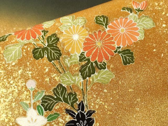 平和屋着物■豪華黒留袖 駒刺繍 文箱草花文 暈し染め 金彩 正絹 逸品 CABH9094ev