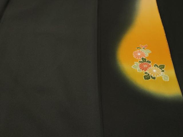 平和屋着物■豪華黒留袖 駒刺繍 文箱草花文 暈し染め 金彩 正絹 逸品 CABH9094ev