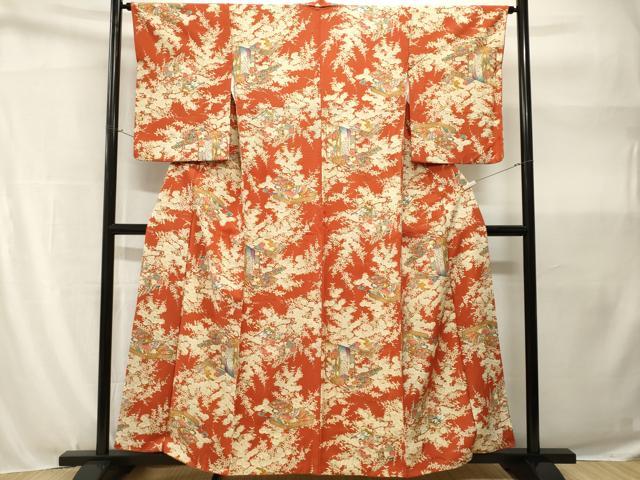 平和屋着物■上質な小紋 誰が袖冊子草花文 金彩 正絹 逸品 CABH9100ev