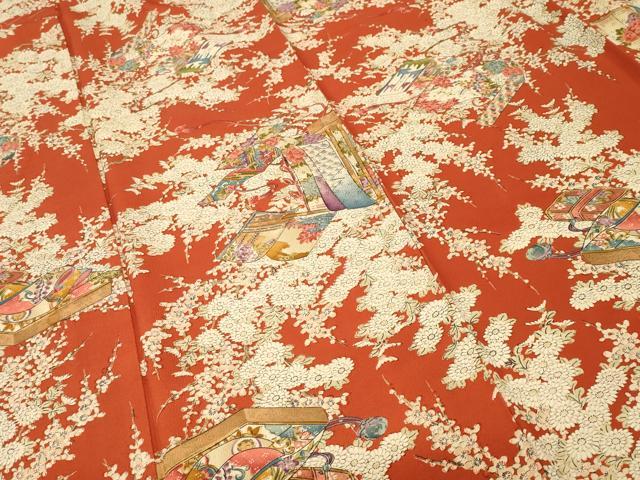平和屋着物■上質な小紋 誰が袖冊子草花文 金彩 正絹 逸品 CABH9100ev