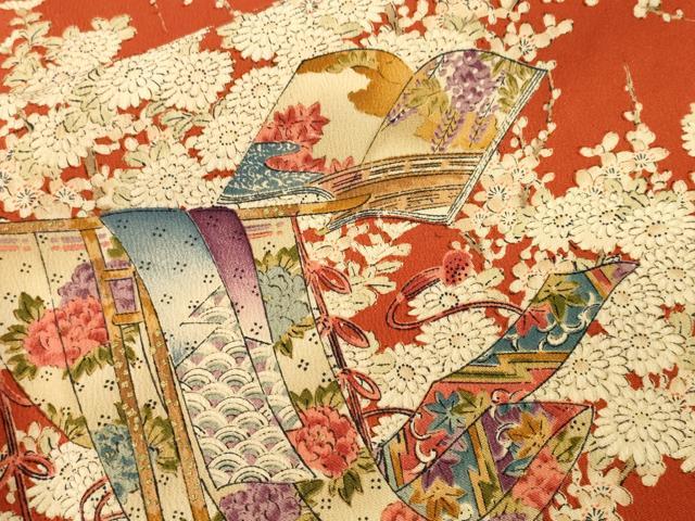 平和屋着物■上質な小紋 誰が袖冊子草花文 金彩 正絹 逸品 CABH9100ev