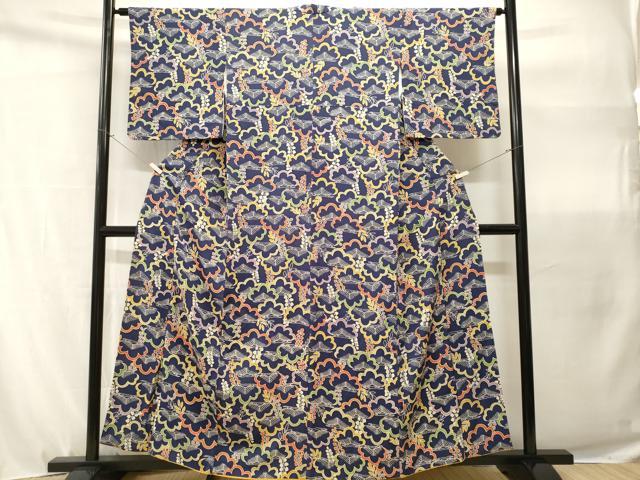 平和屋着物■上質な小紋 松文 正絹 逸品 CABH9105ev