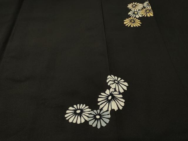 平和屋着物■豪華黒留袖 刺繍 菊文 金銀彩 正絹 逸品 CABH9107ev