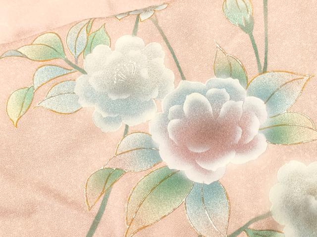 平和屋着物■訪問着 螺鈿 枝花蝶文 暈し染め 金彩 正絹 逸品 CABH9108ev