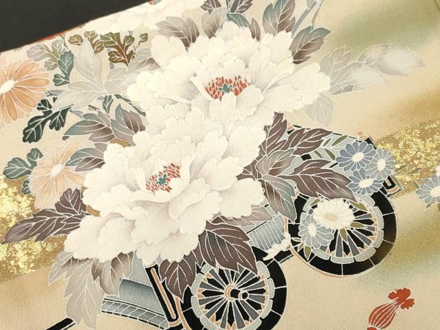 平和屋着物■豪華黒留袖 作家物 刺繍 花車文 暈し染め 金彩 正絹 逸品 CABH9109ev