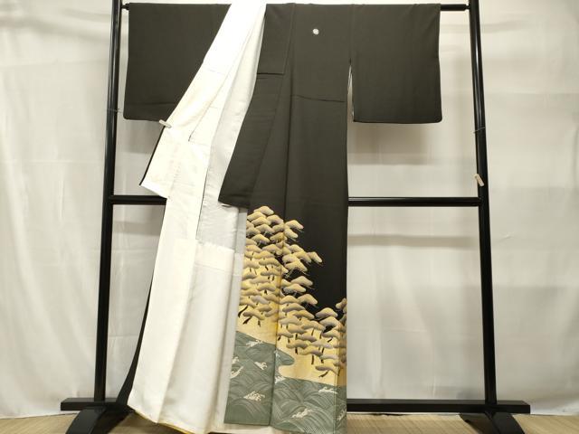 平和屋着物■豪華黒留袖 浜松文 金彩 正絹 逸品 CABH9115ev