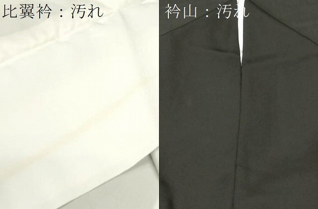 平和屋着物■豪華黒留袖 駒刺繍 群鶴扇面雪輪草花文 金彩 正絹 逸品 CABH9116ev