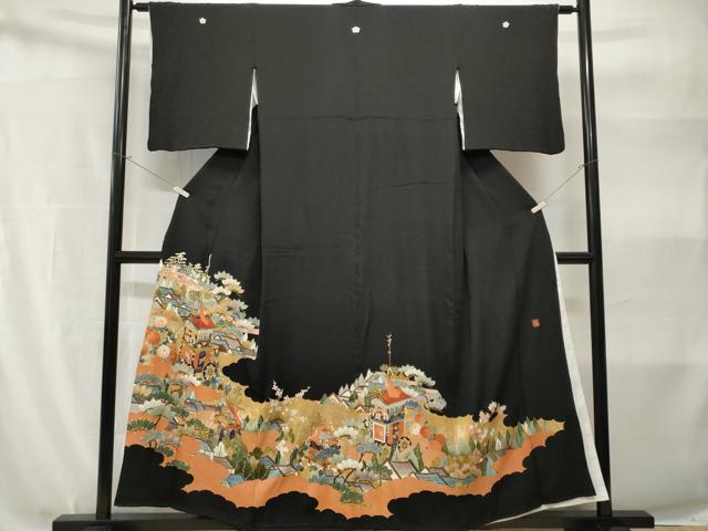 平和屋着物■豪華黒留袖 作家物 鉾人物風景文 金彩 正絹 逸品 CABH9120ev