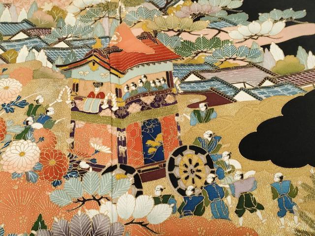 平和屋着物■豪華黒留袖 作家物 鉾人物風景文 金彩 正絹 逸品 CABH9120ev