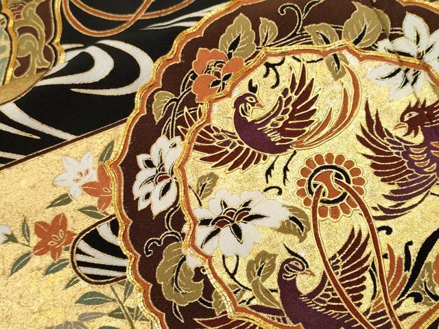 平和屋着物■豪華黒留袖 駒刺繍 雪輪飛躍花唐草文 金彩 正絹 逸品 CABH9127ev