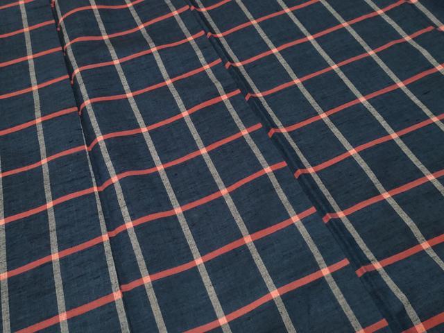 平和屋着物■上質な紬 格子柄 正絹 逸品 CABH9132ev