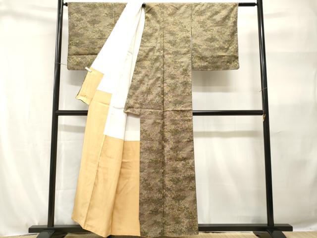 平和屋着物■上質な紬 七宝草花文 正絹 逸品 CABH9134ev