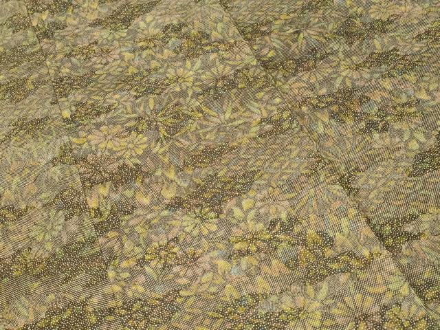 平和屋着物■上質な紬 七宝草花文 正絹 逸品 CABH9134ev