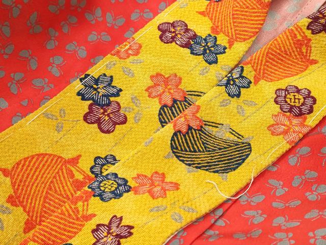 平和屋着物■長襦袢 無双仕立て 舞蝶文 半衿刺繍 正絹 逸品 CABH9137ev