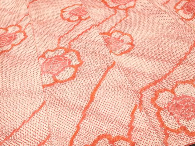平和屋着物■上質な小紋 総絞り 斜線花文 正絹 逸品 CABH9153ev