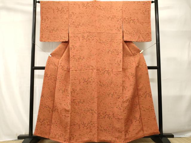 平和屋着物■上質な小紋 型染め 風景文 鬼しぼ縮緬 正絹 逸品 CABH9168ev