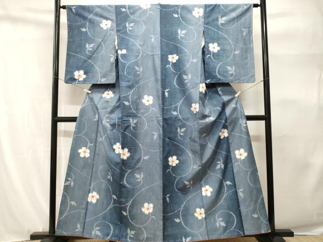 平和屋着物■上質な紬 花唐草文 正絹 逸品 未使用 CABH9169ev