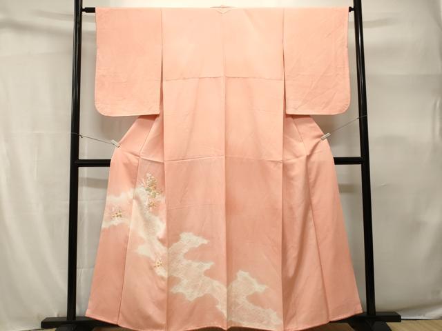 平和屋着物■色留訪問着 総刺繍 束ね熨斗草花文 暈し染め 正絹 逸品 CABH9170ev