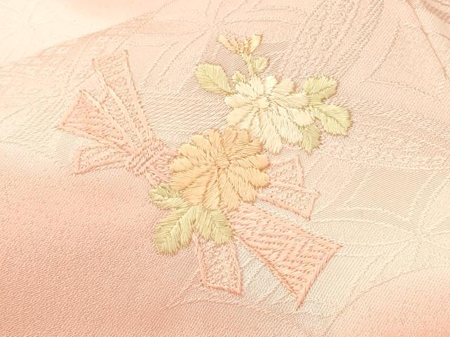 平和屋着物■色留訪問着 総刺繍 束ね熨斗草花文 暈し染め 正絹 逸品 CABH9170ev