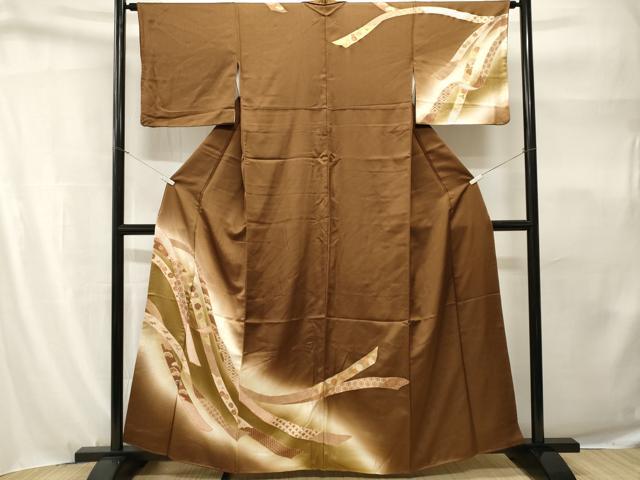 平和屋着物■訪問着 刺繍 鬘帯吉祥花文 暈し染め 金彩 正絹 逸品 CABH9176ev