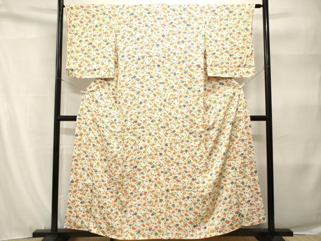 平和屋着物■上質な小紋 花唐草文 三越扱い 正絹 逸品 CABH9182ev