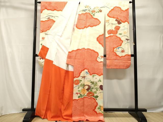 平和屋着物■豪華振袖 駒刺繍 絞り 芝草流水草花文 金彩 正絹 逸品 CABH9183ev
