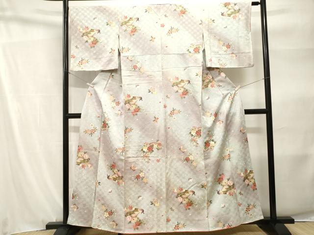 平和屋着物■上質な小紋 地紙花蝶文 暈し染め 金彩 三越扱い 正絹 逸品 CABH9187ev