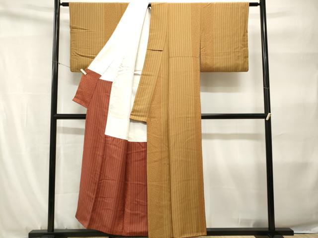 平和屋着物■上質な小紋 縞 桜間道 正絹 逸品 CABH9188ev