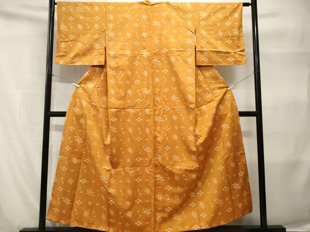 平和屋着物■上質な紬 琉球絣文様 正絹 逸品 CABH9193ev