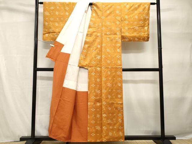 平和屋着物■上質な紬 琉球絣文様 正絹 逸品 CABH9193ev