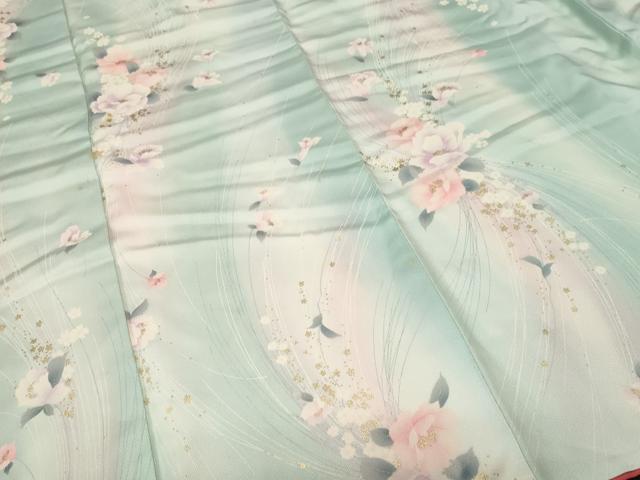 平和屋着物■上質な小紋 草花文 暈し染め 金彩 正絹 逸品 CABH9199ev