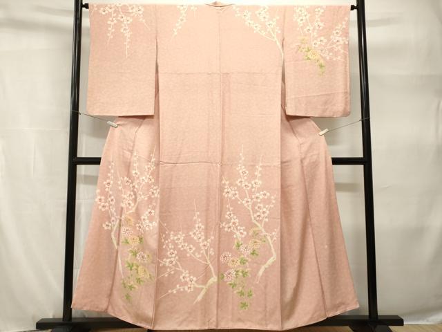 平和屋着物■日本工芸会正会員 中儀延 加賀小紋 訪問着 枝梅菊文 正絹 逸品 CABH9201ev
