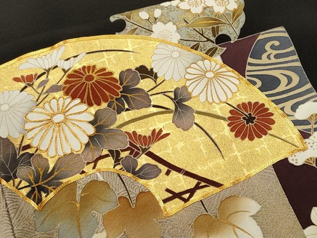 平和屋着物■豪華黒留袖 駒刺繍 道長地紙飛鶴花文 雪輪花文 暈し染め 金彩 正絹 逸品 CABH9203ev