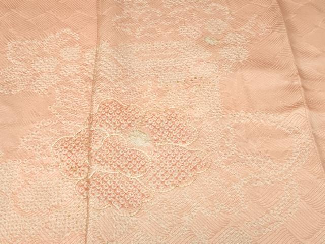 平和屋着物■訪問着 刺繍 絞り 貝桶花文 正絹 逸品 CABH9208ev
