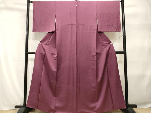 平和屋着物■上質な色無地 霰地紋 紫鳶色 正絹 逸品 CABH9214ev