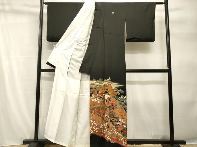 平和屋着物■豪華黒留袖 作家物 駒刺繍 松竹梅御所解文 暈し染め 金彩 正絹 逸品 CABH9217ev