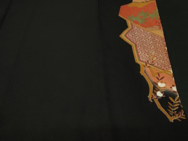 平和屋着物■豪華黒留袖 作家物 駒刺繍 松竹梅御所解文 暈し染め 金彩 正絹 逸品 CABH9217ev