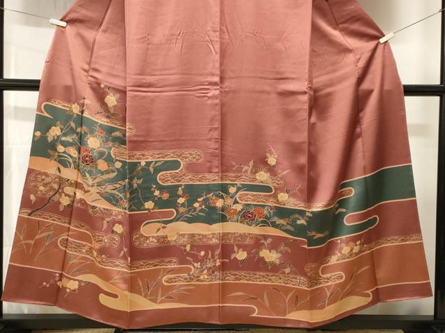 平和屋着物■訪問着 エ霞舟枝花文 正絹 逸品 CABH9219ev